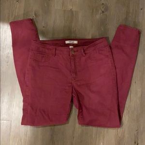 Burgundy jeans